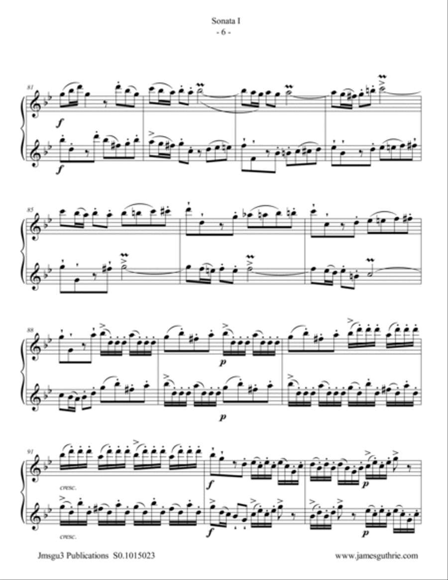 Handel: Sonata No. 1 for Alto Flute Duo Flute Duet scores gallery preview page 6