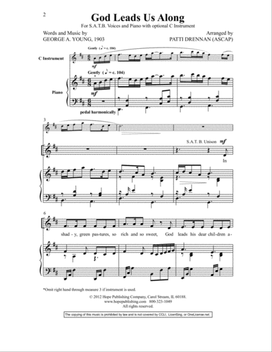 God Leads Us Along God Leads Us Along 4-Part scores gallery preview page 2