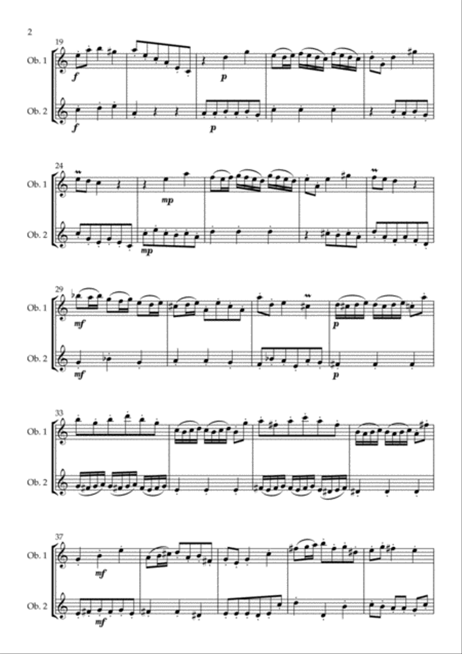 Fantasia in A Minor arranged for Oboe Duet Woodwind Duet scores gallery preview page 3