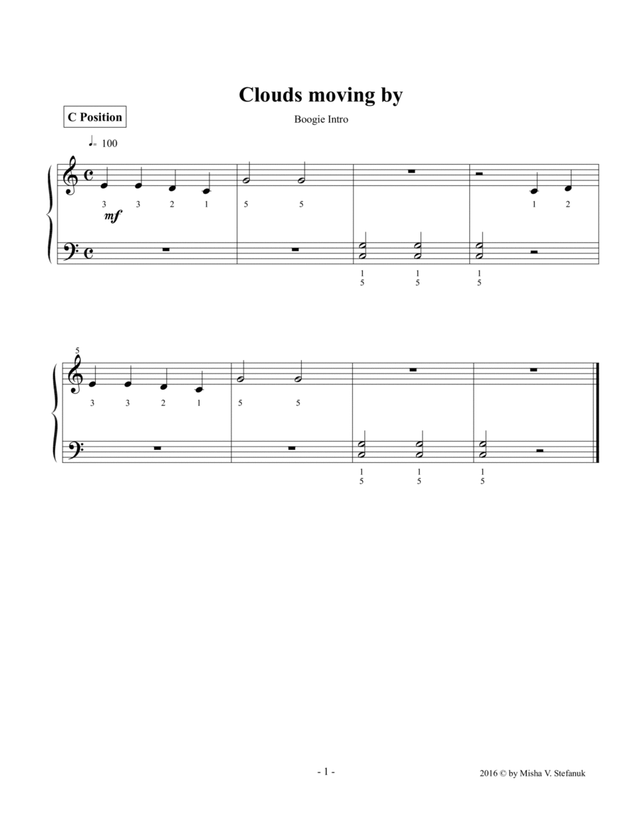 Clouds Moving By Easy Piano scores gallery preview page 1