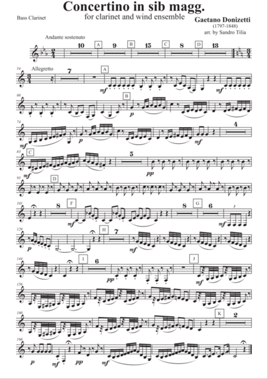 Gaetano Donizetti - Concertino in Sib maggiore - for clarinet and wind ensemble Small Ensemble scores gallery preview page 5