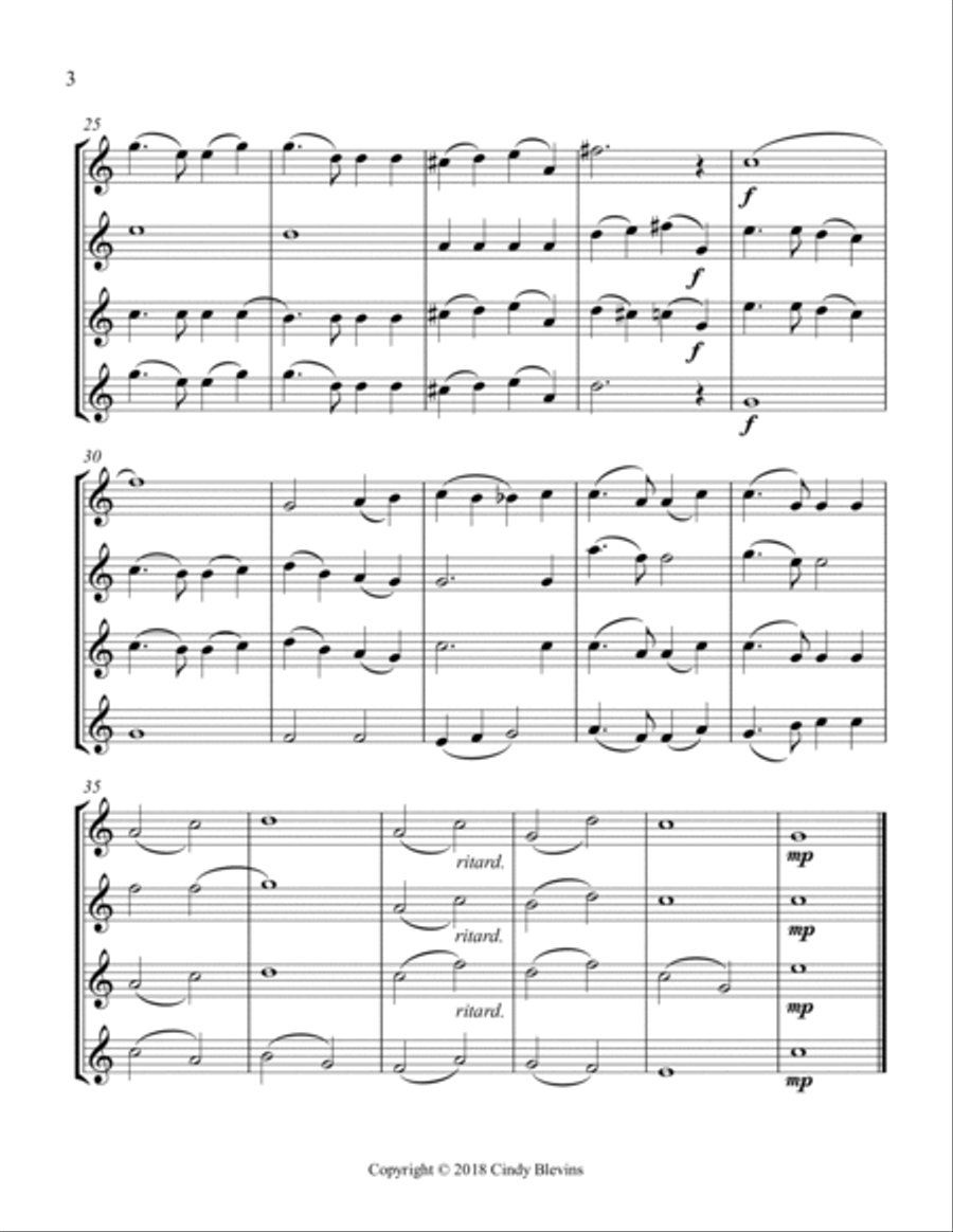America, the Beautiful, for Violin Quartet String Quartet scores gallery preview page 4