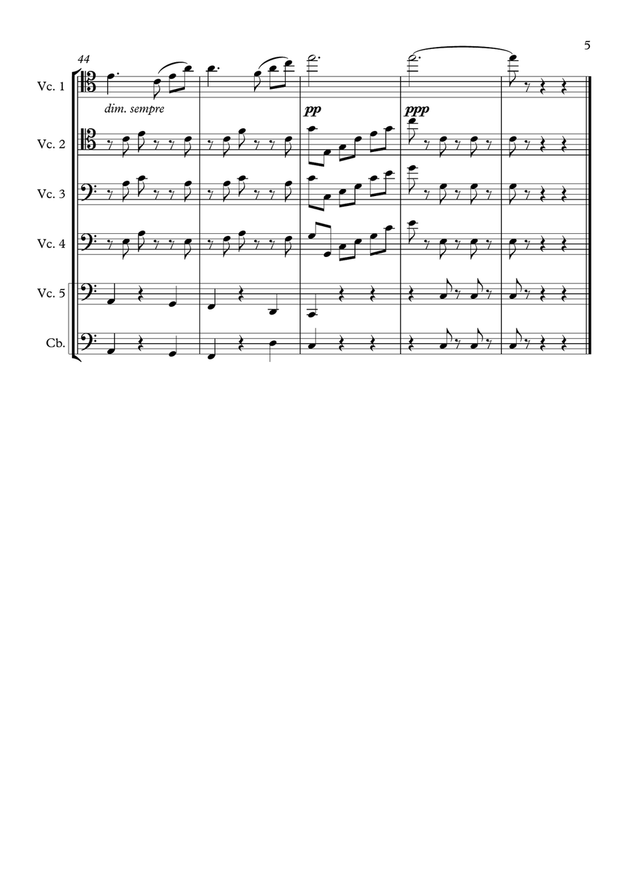Intermezzo (From Cavalleria Rusticana) [Cello Quartet] Chamber Orchestra scores gallery preview page 5