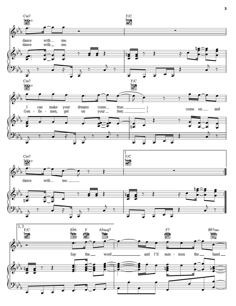 Dance With Me Piano, Vocal, Guitar scores gallery preview page 3