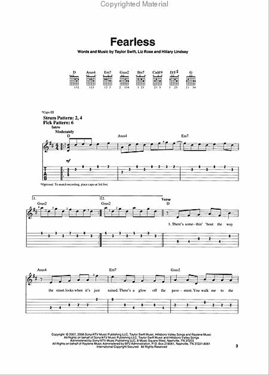 Taylor Swift - Fearless Electric Guitar scores gallery preview page 2