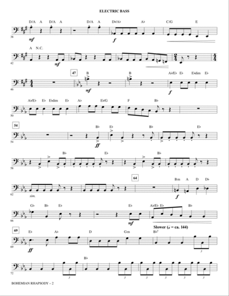 Bohemian Rhapsody (arr. Mark Brymer) - Electric Bass Choir scores gallery preview page 2