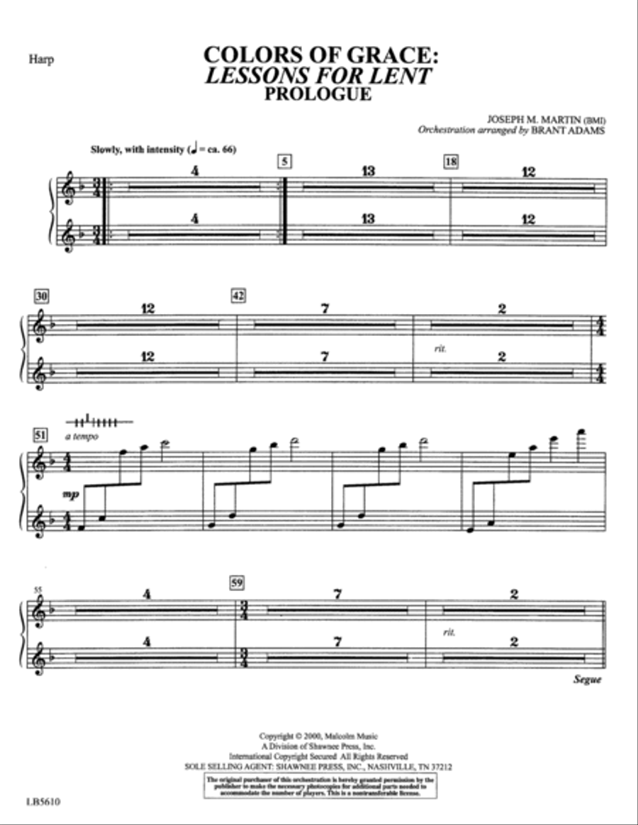 Colors of Grace - Lessons for Lent (New Edition) (Orchestra Accompaniment) - Harp Choir scores gallery preview page 2