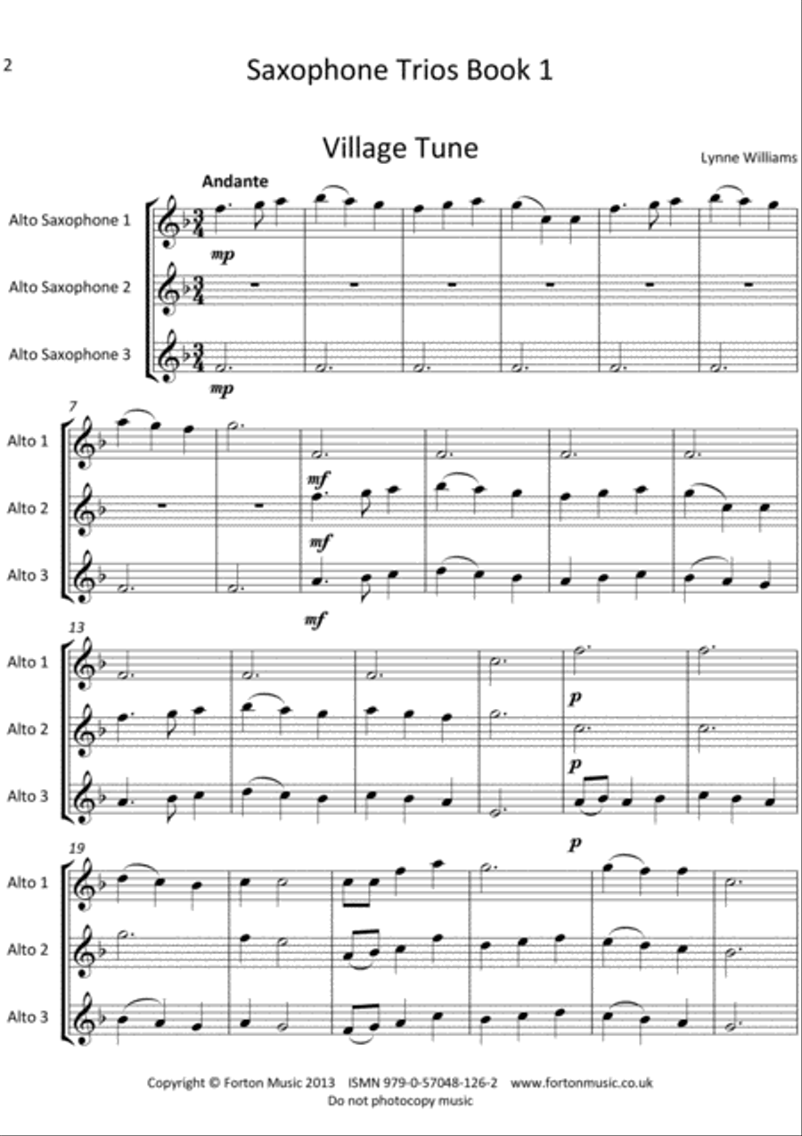 Sax Trios Book 1 Sax Trios Book 1 Saxophone scores gallery preview page 2