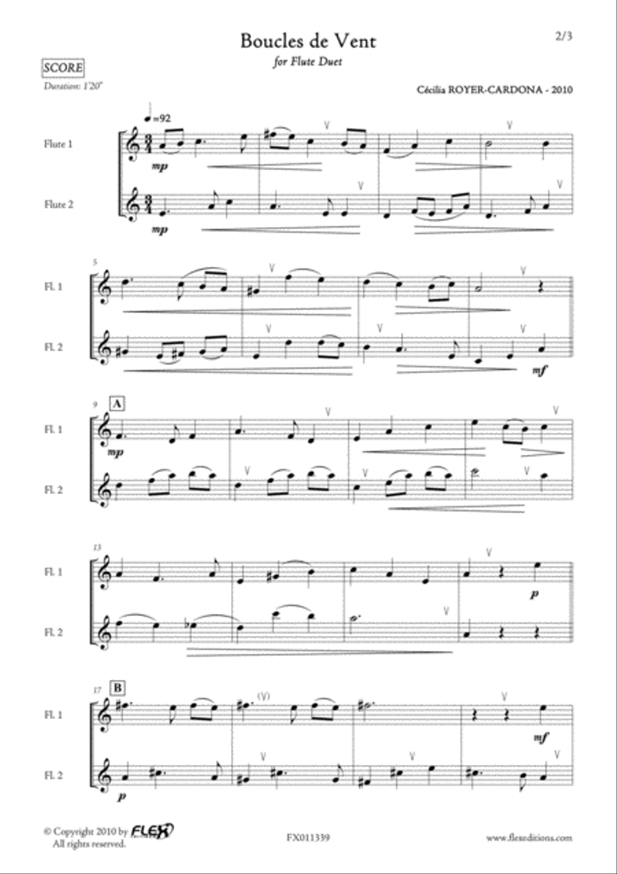 Boucle de Vent Flute Duet scores gallery preview page 2