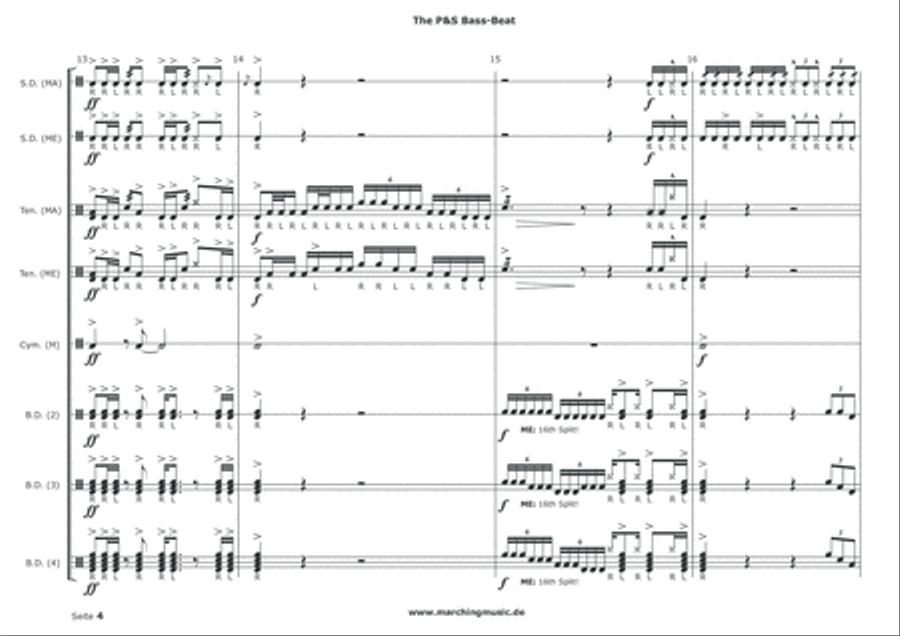 BASS BEAT (Street Cadence) Marching Band scores gallery preview page 5