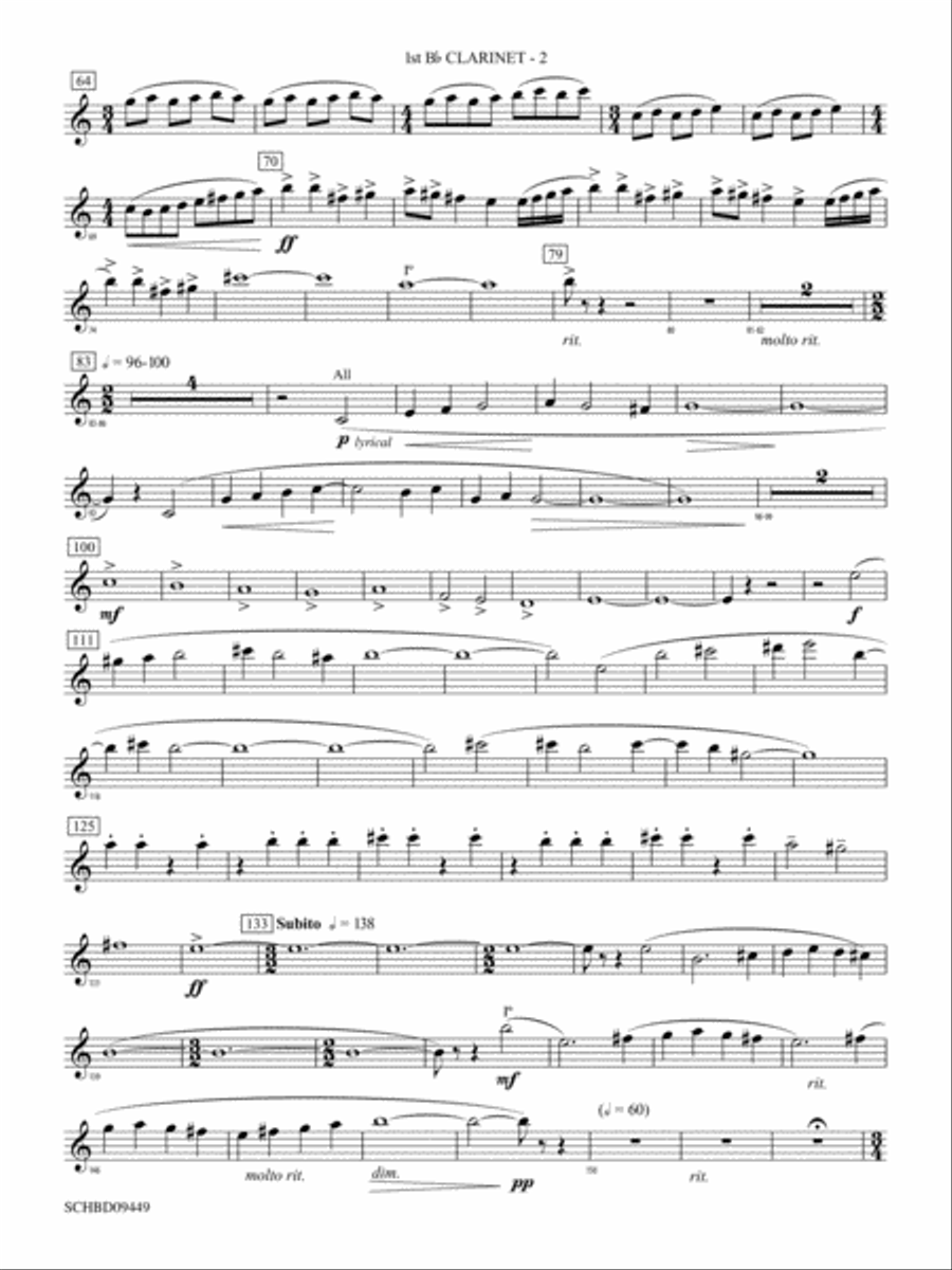 Psalm 46: 1st B-flat Clarinet Concert Band scores gallery preview page 2