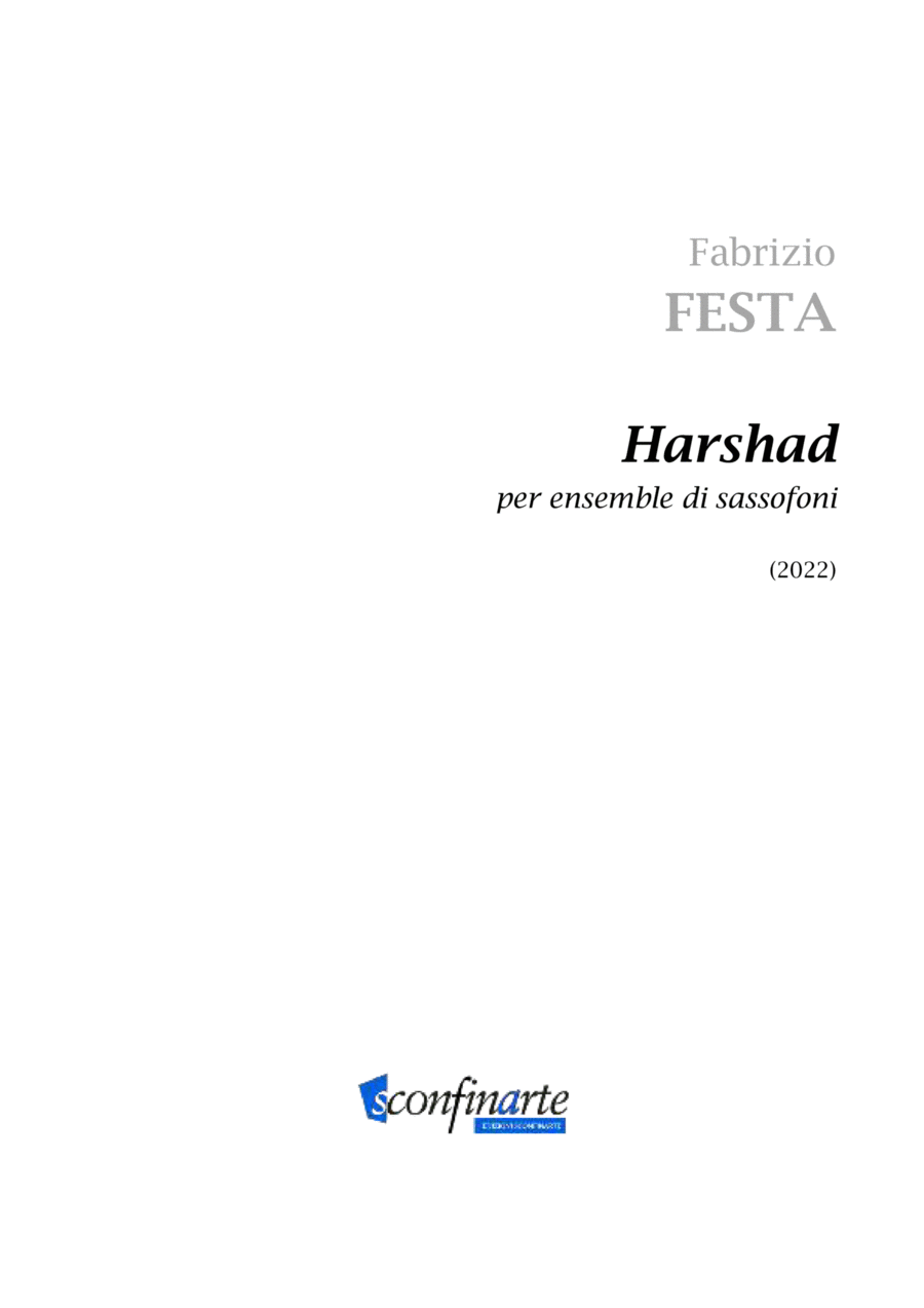 Fabrizio Festa: HARSHAD (ES-22-074) - Score Only Woodwind Ensemble scores gallery preview page 1