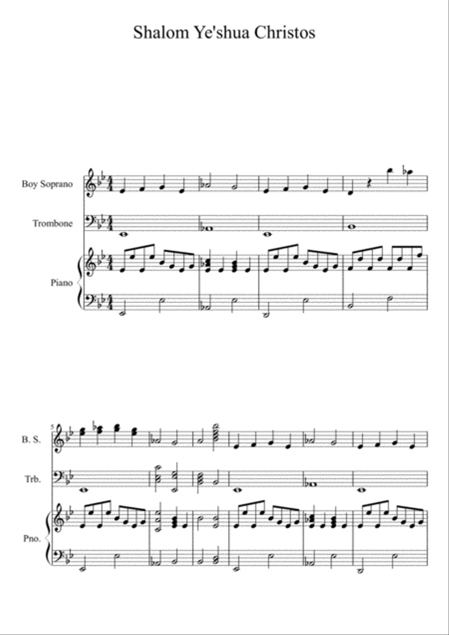 Shalom Ye'shua Christos Trombone Duet scores gallery preview page 1