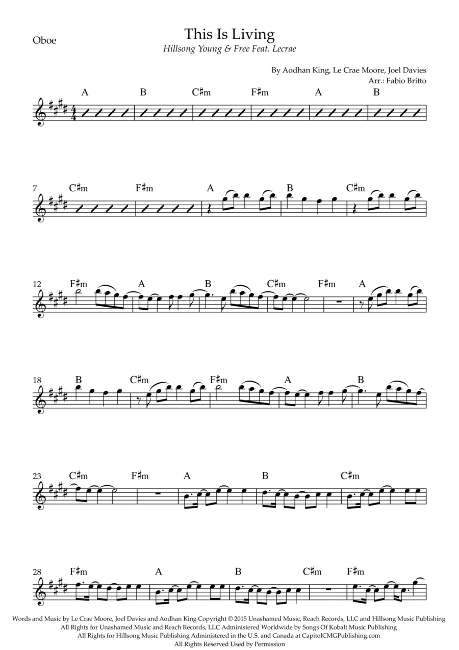 This Is Living Oboe Solo scores gallery preview page 1