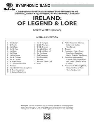 Book cover for Ireland: Of Legend and Lore: Score