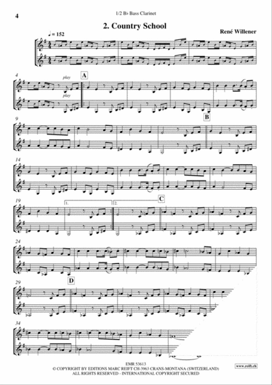Bella Ciao Bass Clarinet scores gallery preview page 4