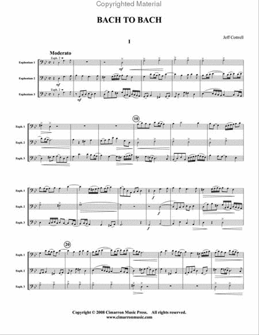 Bach 2 Bach (two trios) Brass Trio scores gallery preview page 2