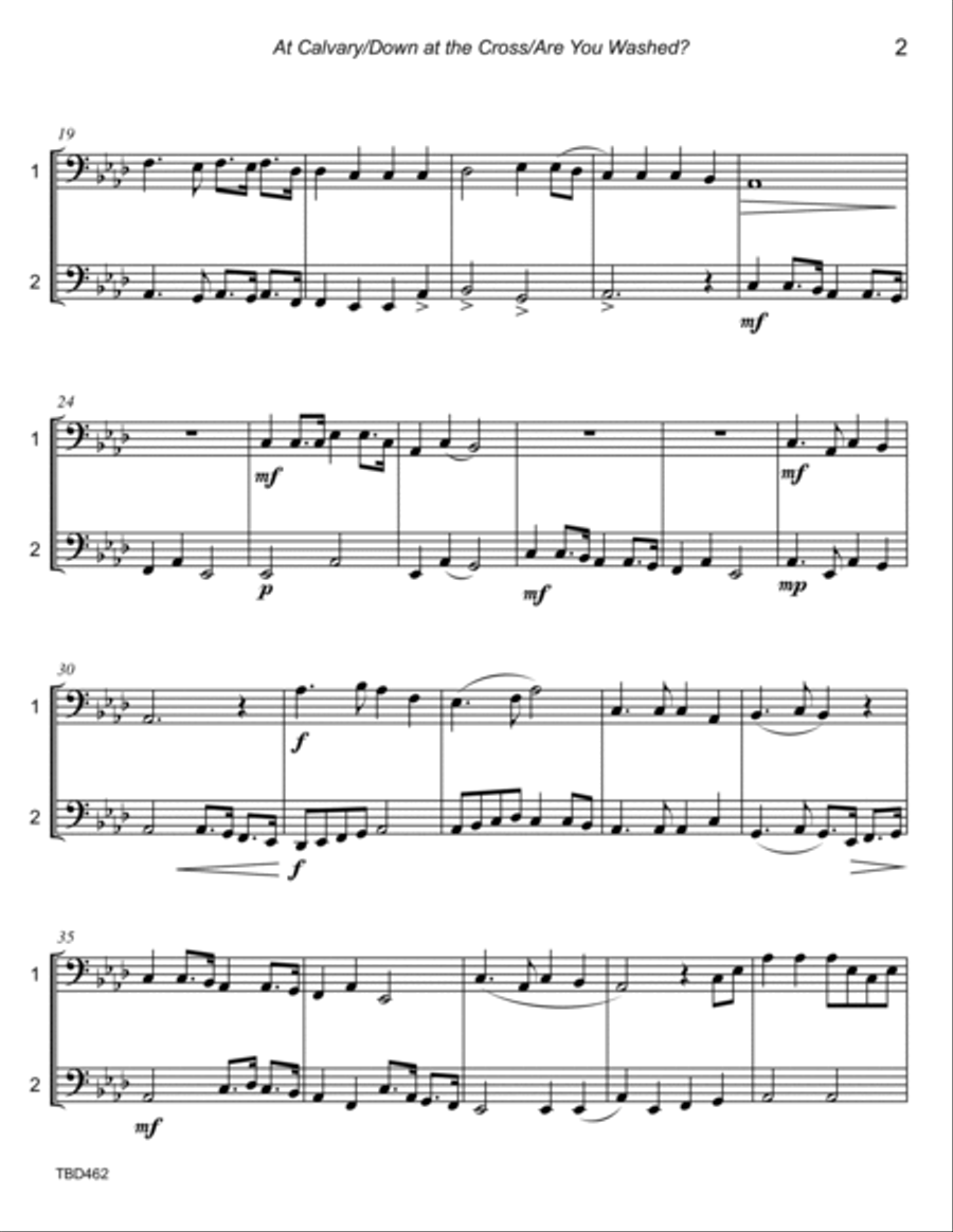 AT CALVARY/AT THE CROSS/ARE YOU WASHED - TUBA DUET (unaccompanied) Brass Duet scores gallery preview page 2