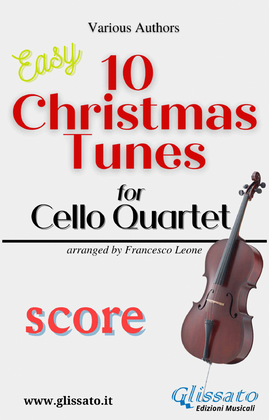 Book cover for 10 easy Christmas Tunes for Cello Quartet (score)