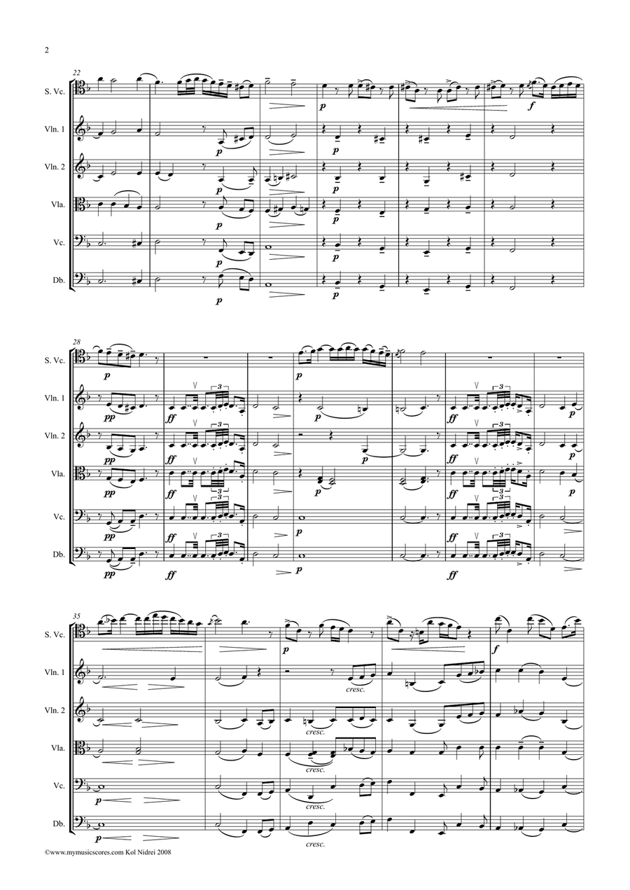 Bruch Kol Nidrei for Cello and String Orchestra String Orchestra scores gallery preview page 3