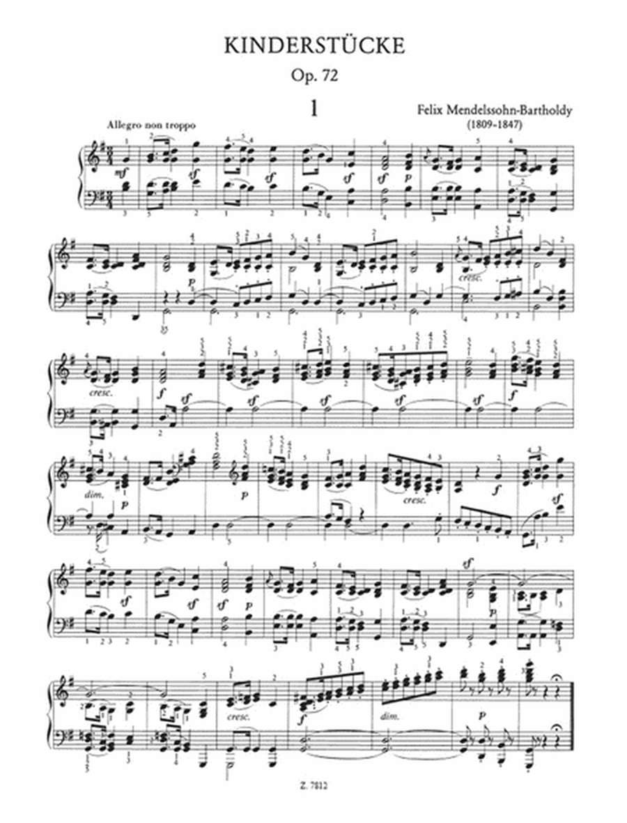 Kinderstücke op. 72 für Klavier