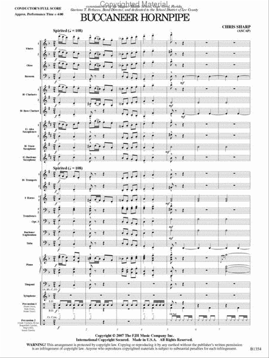 Buccaneer Hornpipe Concert Band scores gallery preview page 2