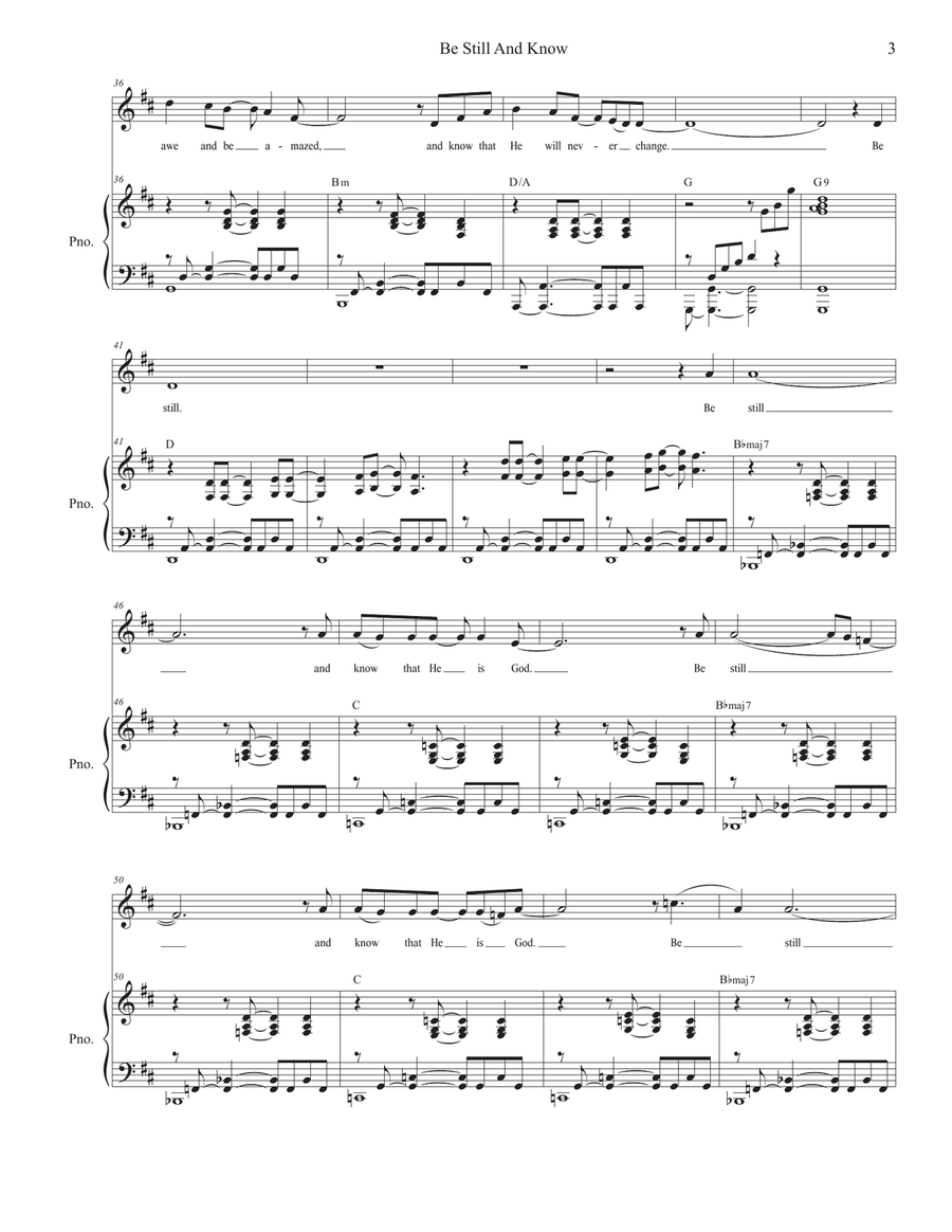 Be Still And Know Be Still And Know Piano, Vocal scores gallery preview page 3