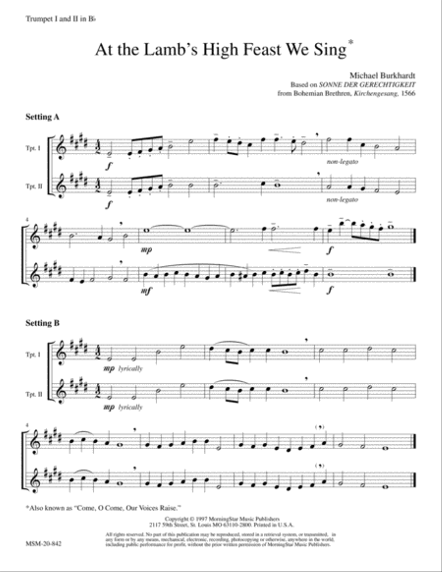 At the Lamb's High Feast We Sing (Sonne der Gerechtigkeit) Choir scores gallery preview page 4
