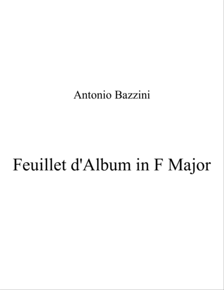 Feuillet d'Album in F Major String Orchestra scores gallery preview page 1