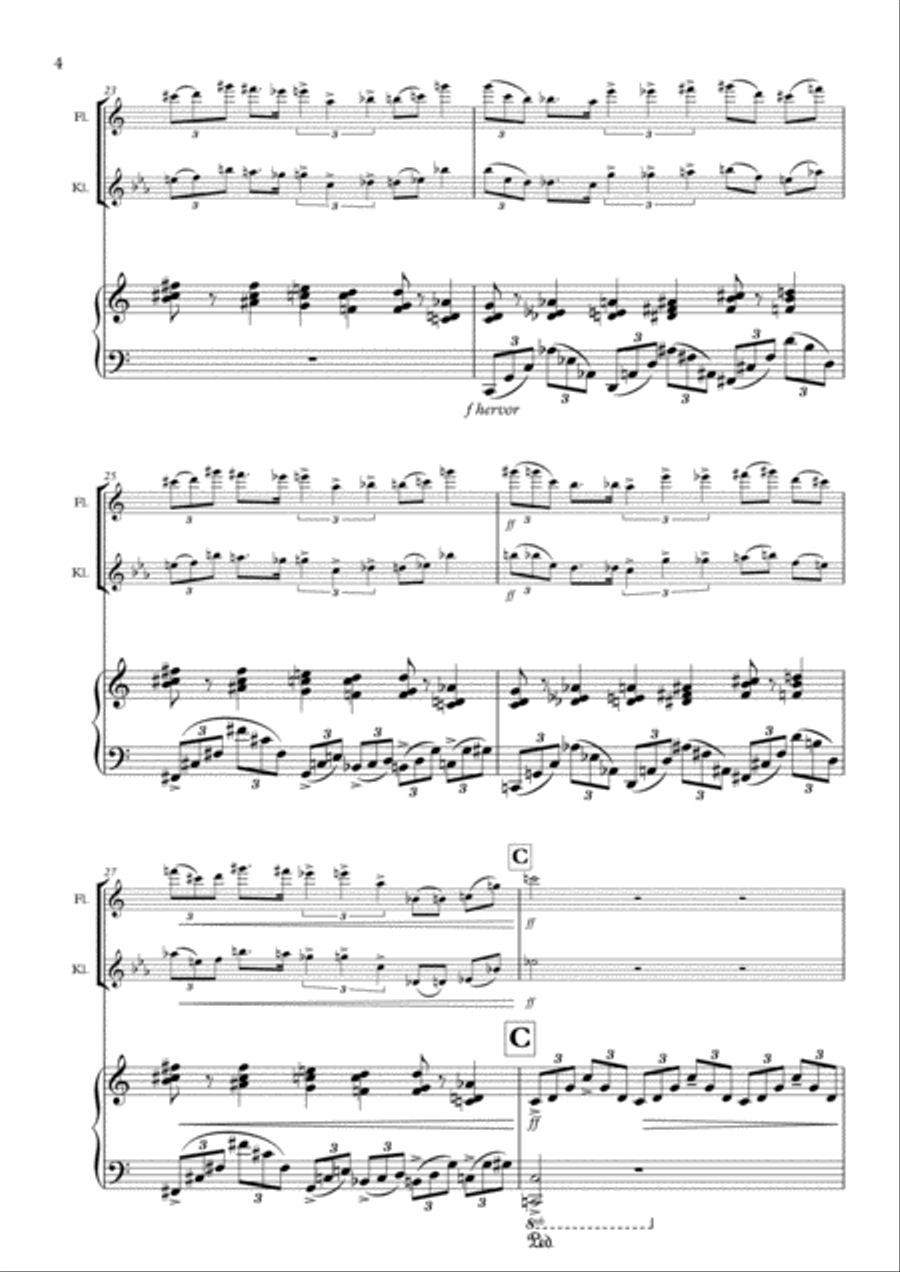 Stilbrüche, Trio for Flute with Piccoloflute, Clarinet in A and Piano Small Ensemble scores gallery preview page 5