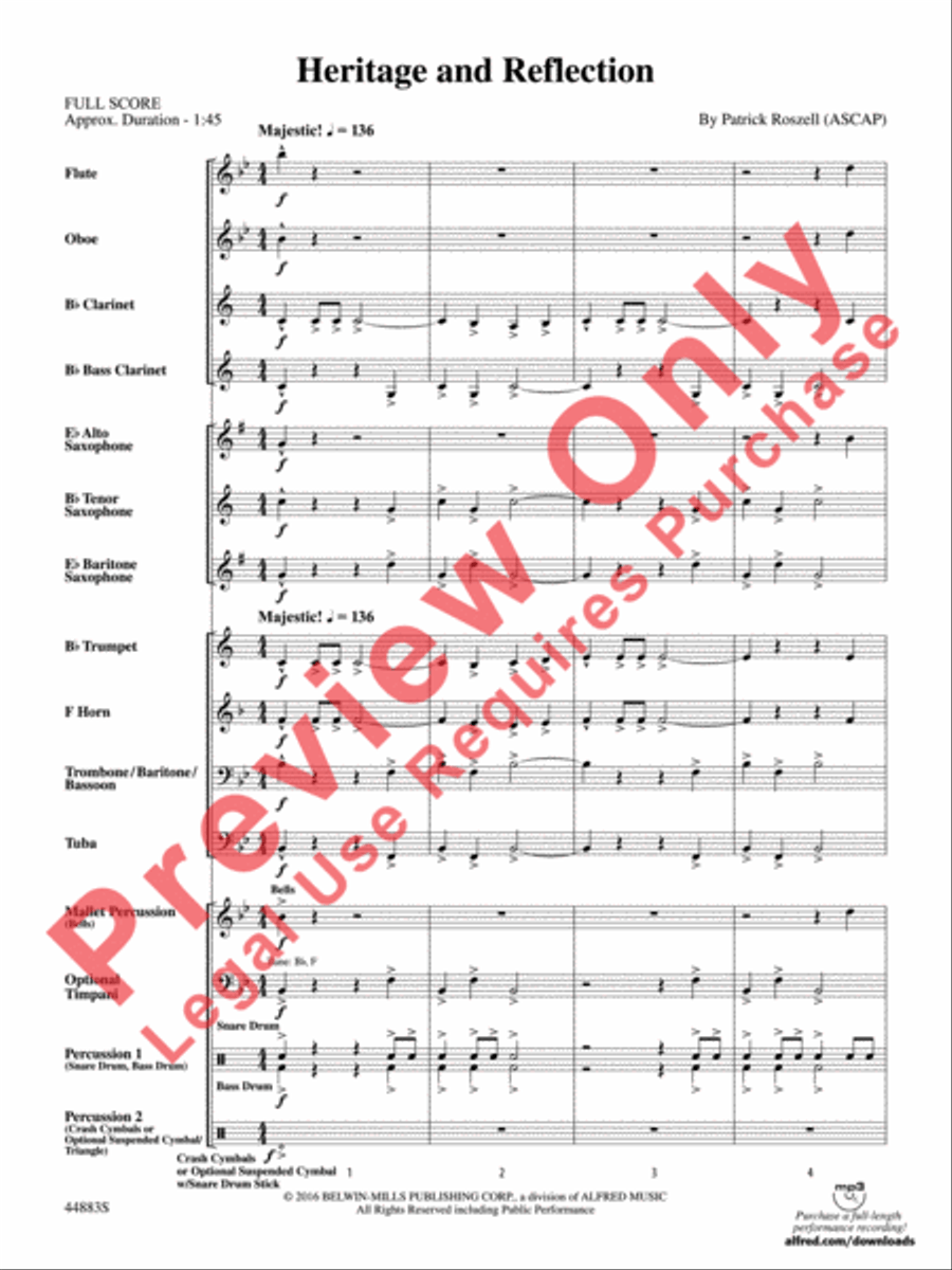 Heritage and Reflection Concert Band scores gallery preview page 4