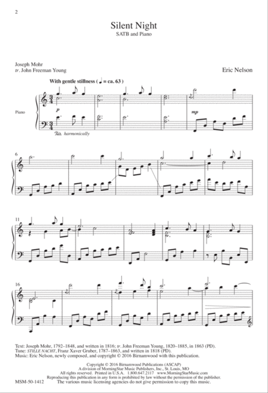 Silent Night Silent Night 4-Part scores gallery preview page 2