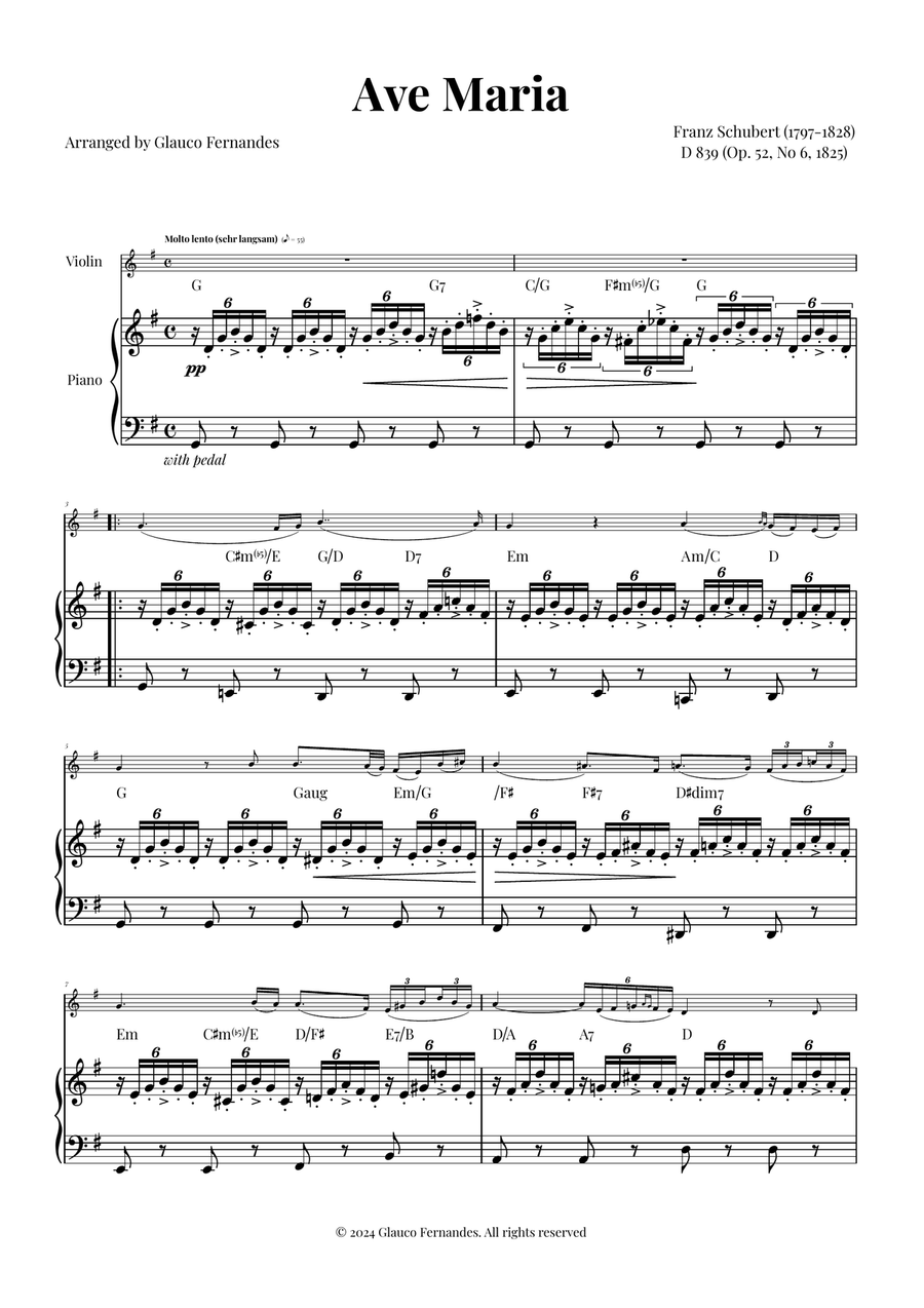 Ave Maria - Franz Schubert Chamber Music scores gallery preview page 1