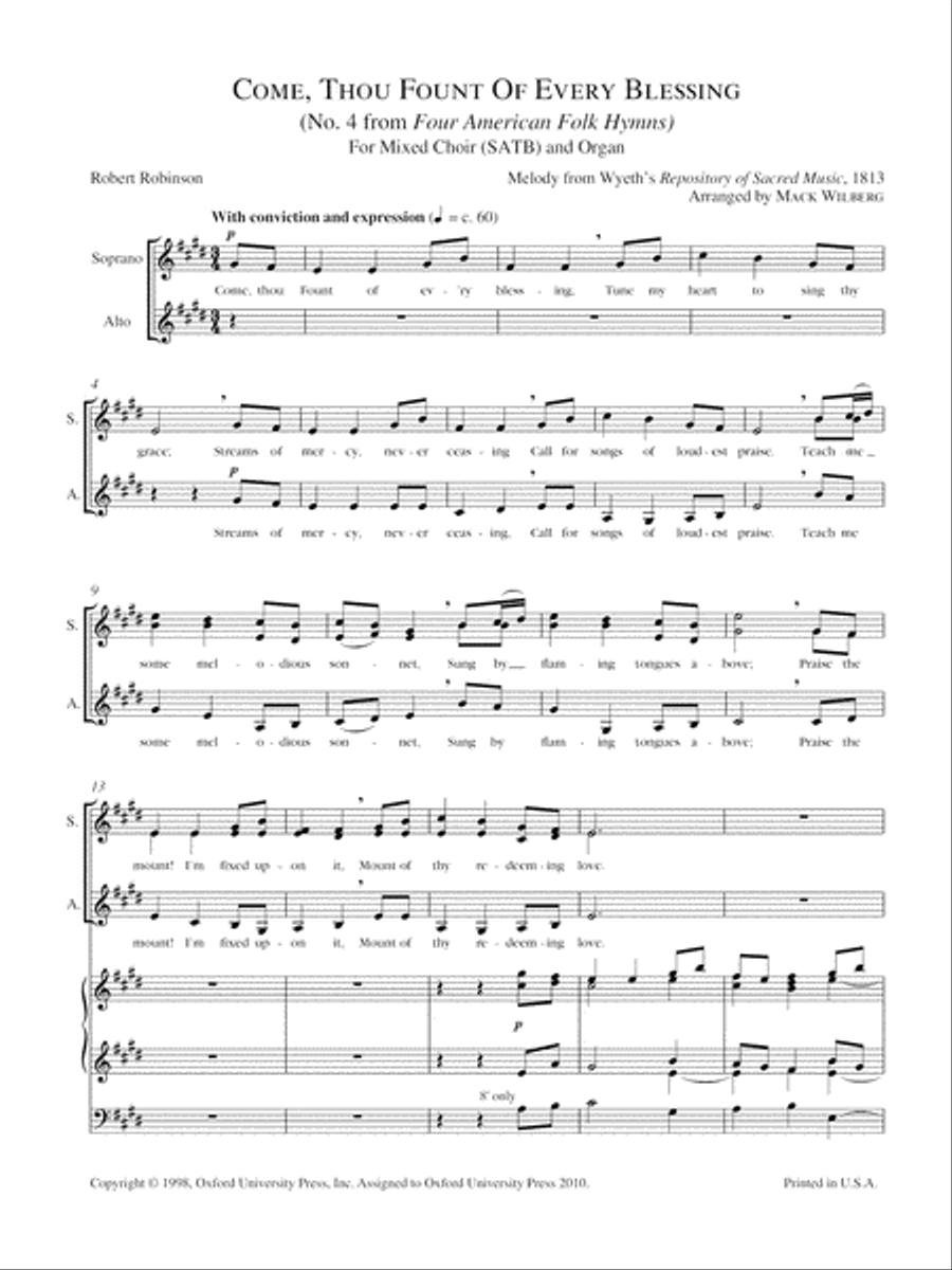 Come, thou fount of every blessing 4-Part scores gallery preview page 3