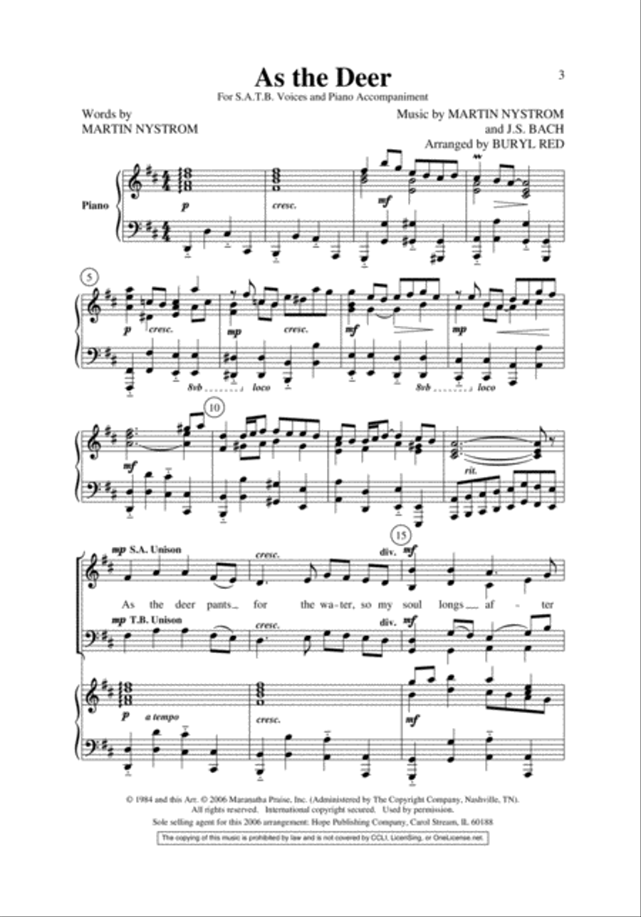 As the Deer As the Deer 4-Part scores gallery preview page 2