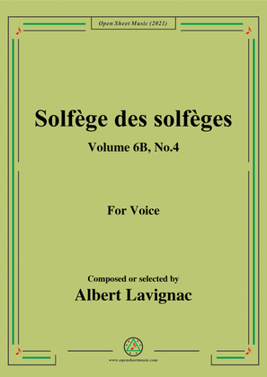 Lavignac-Solfege des solfeges,Volume 6B No.4,for Voice