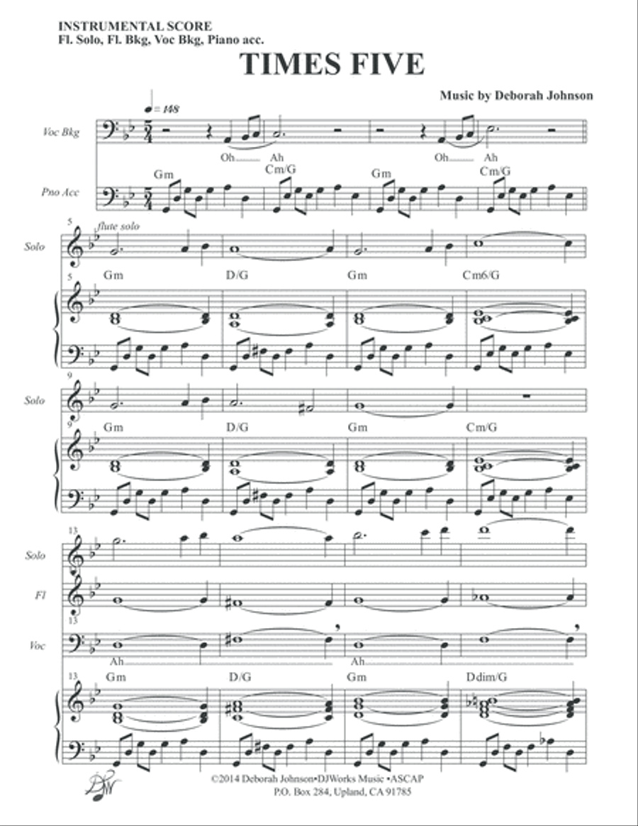 Times Five Inst. Solo Score Flute scores gallery preview page 3