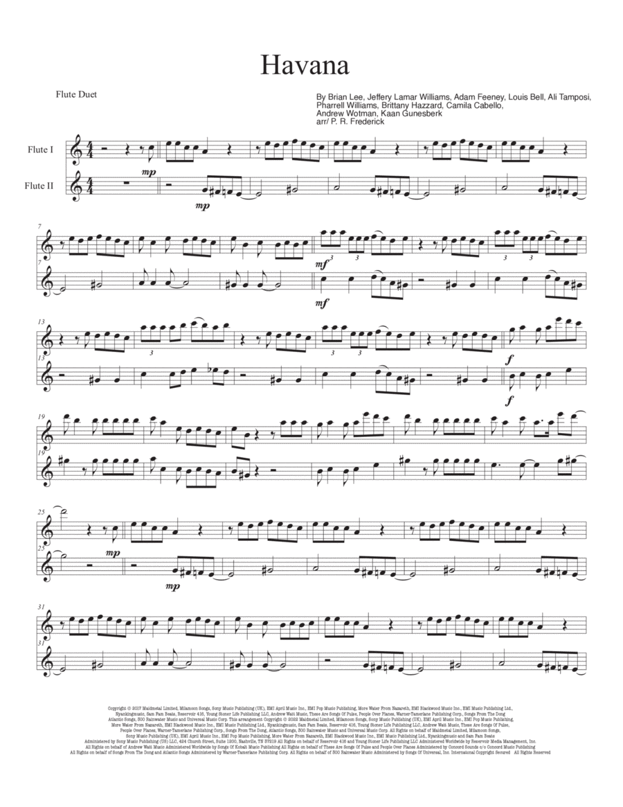 Havana Flute Duet scores gallery preview page 1