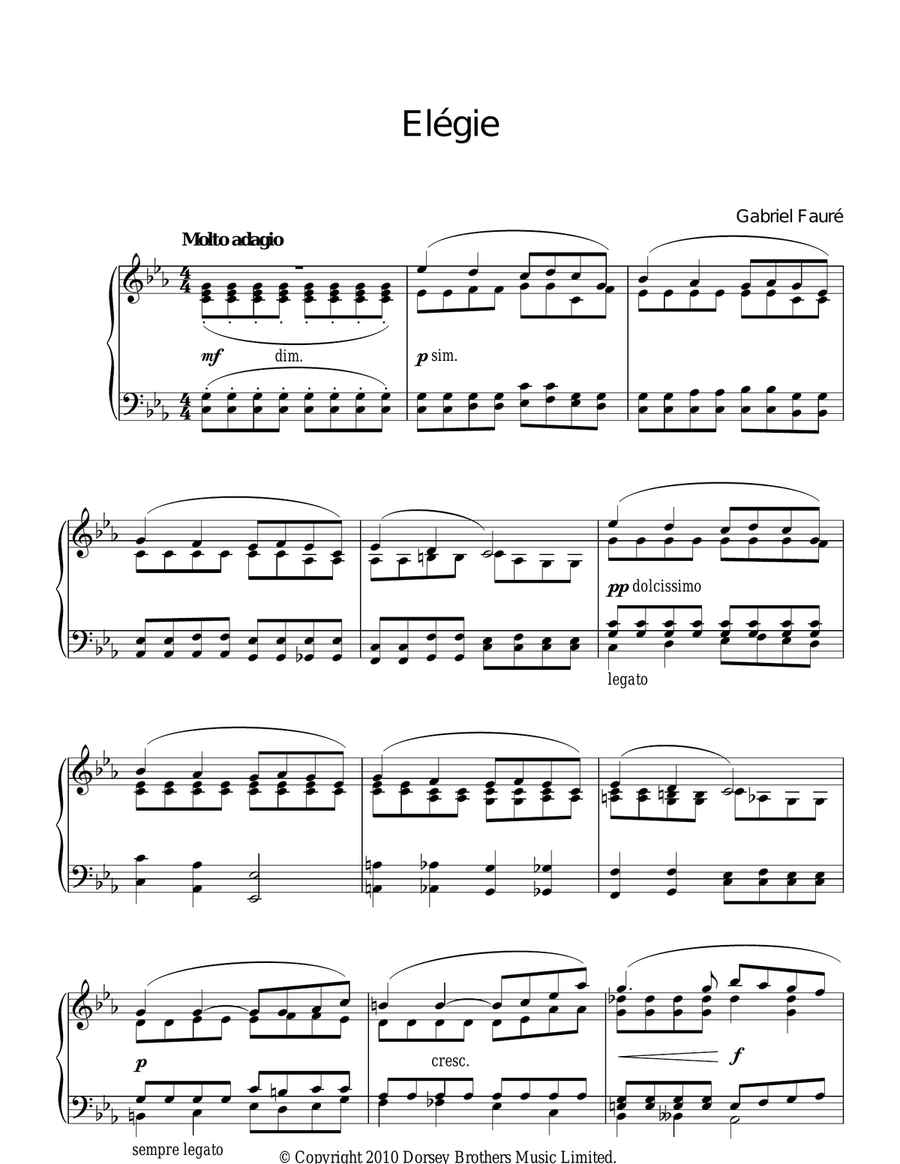 Elegie Elegie Piano Solo scores gallery preview page 1