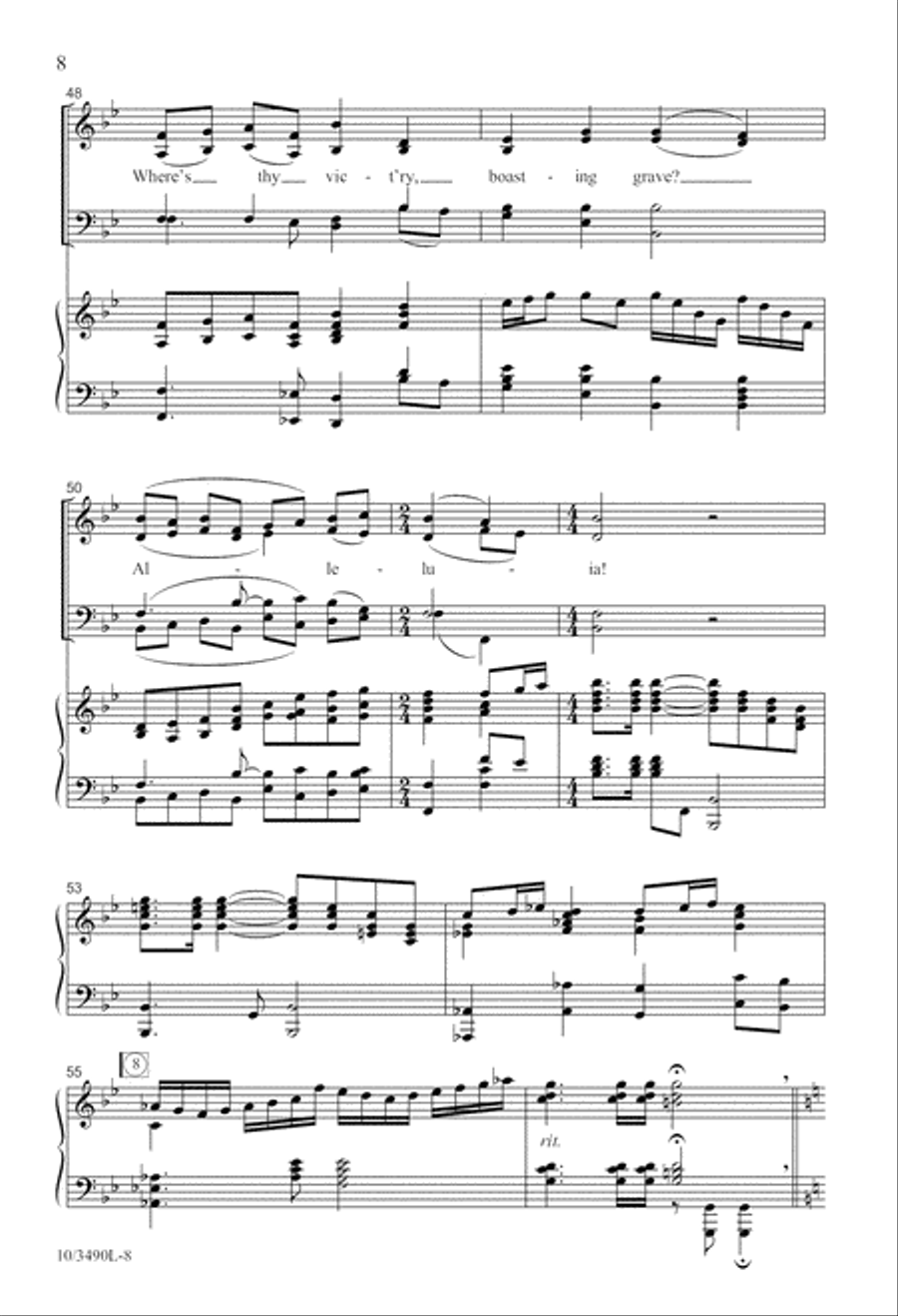 Christ the Lord is Risen Today 4-Part scores gallery preview page 8