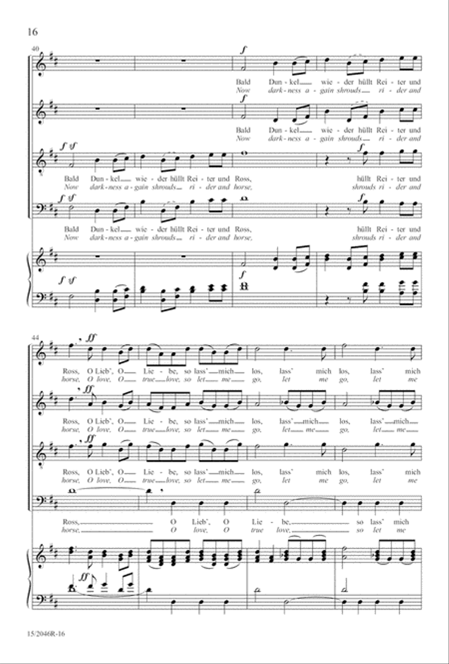 Two Mendelssohn Part Songs: 1. Im Walde 2. Jaglied 4-Part scores gallery preview page 17