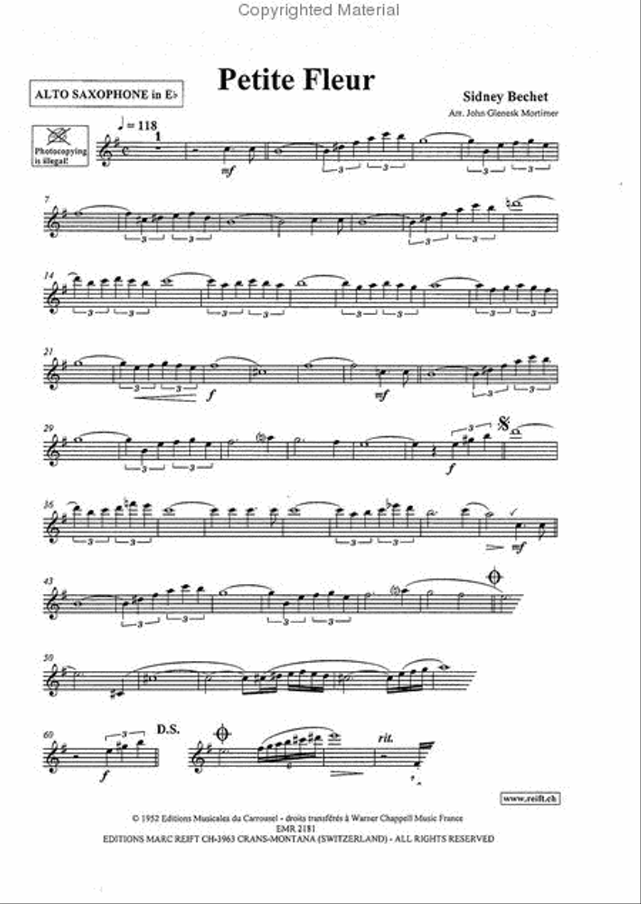 Petite Fleur Alto Saxophone scores gallery preview page 3