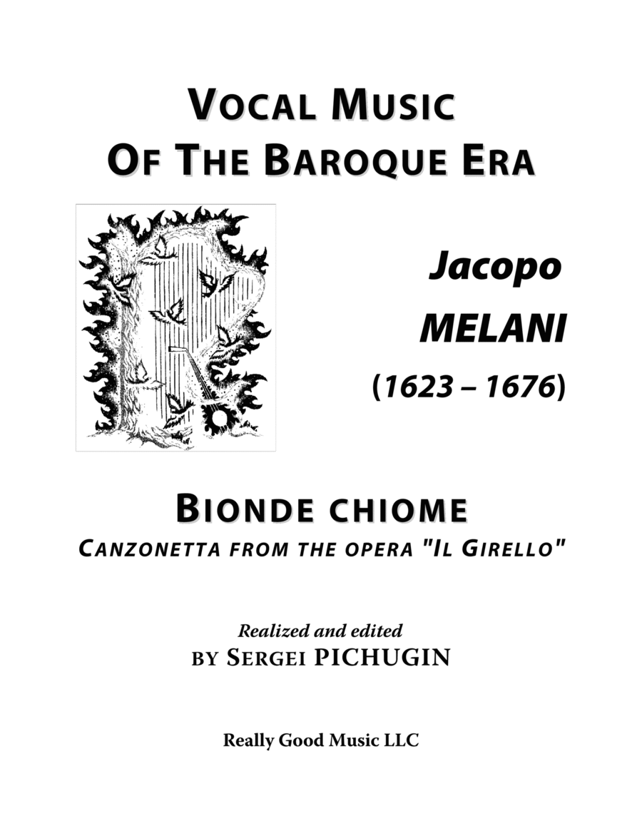 Jacopo MELANI: Bionde chiome, aria from the opera "Il Girello", arranged for Voice and Piano (G mino image number null