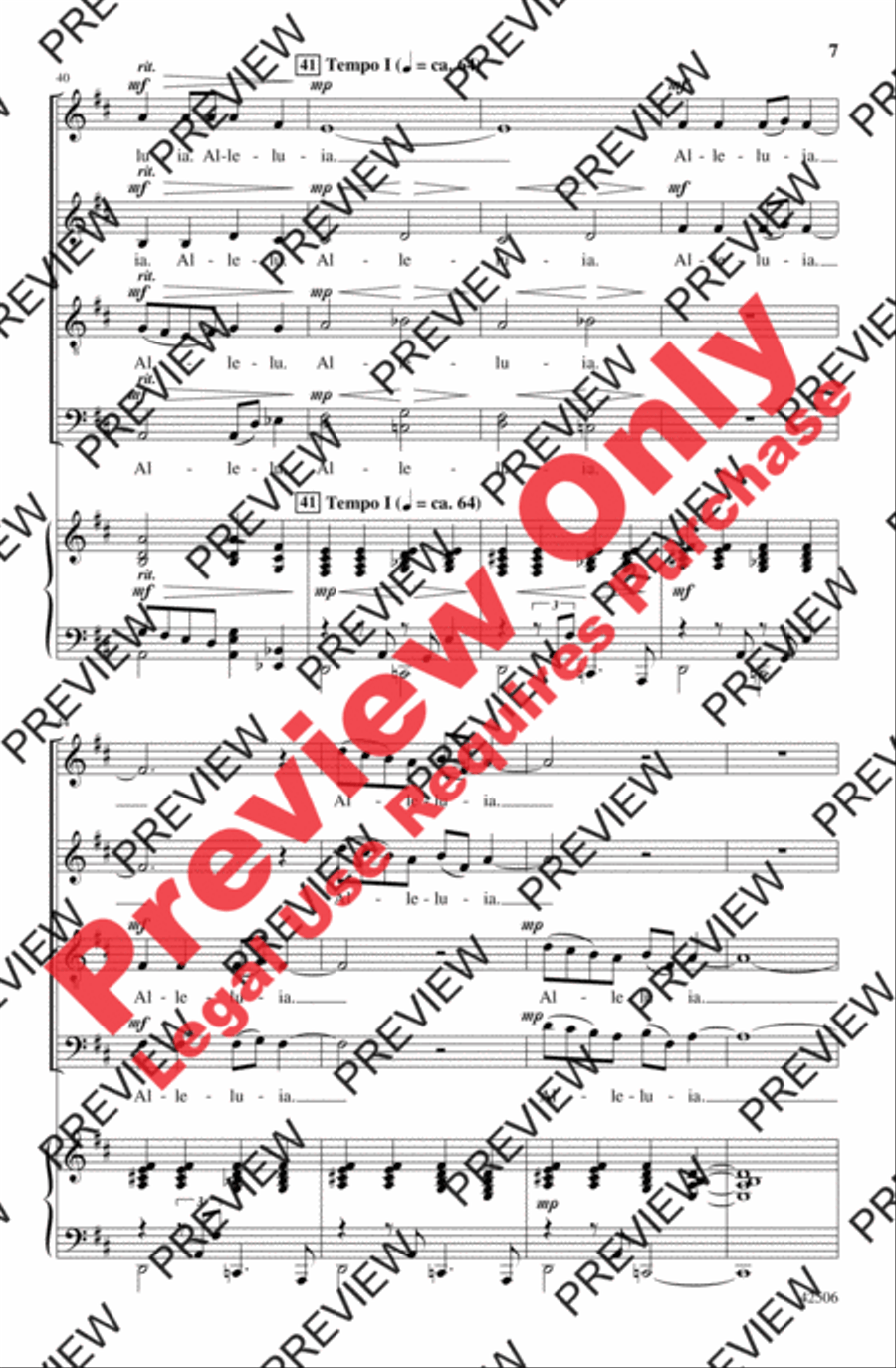 Jazz Alleluia 4-Part scores gallery preview page 7