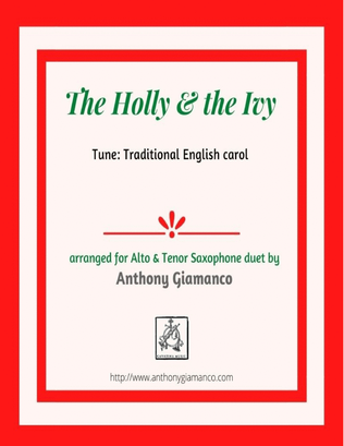 Book cover for The Holly and the Ivy (duet for Alto and Tenor Saxophones)