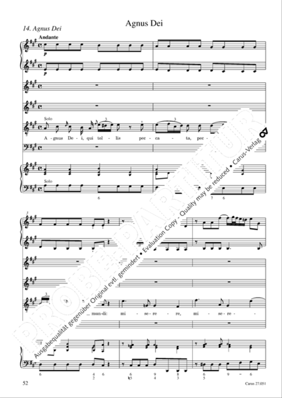 Missa in A Major 4-Part scores gallery preview page 53