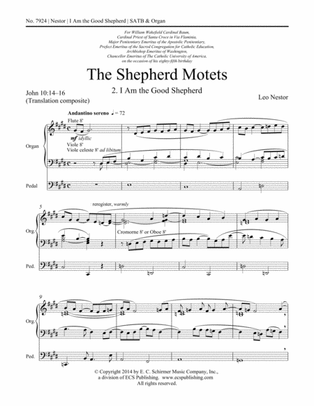 The Shepherd Motets: 2. I Am the Good Shepherd (Downloadable)