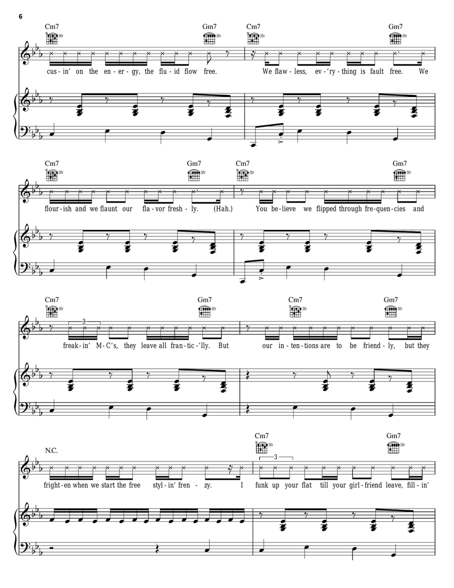 Smells Like Funk Piano, Vocal, Guitar scores gallery preview page 6