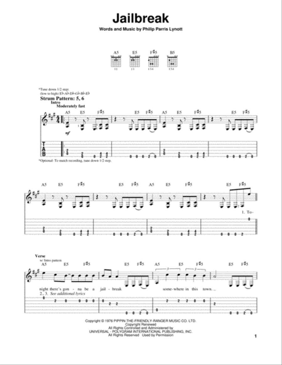 Jailbreak Jailbreak Acoustic Guitar scores gallery preview page 1