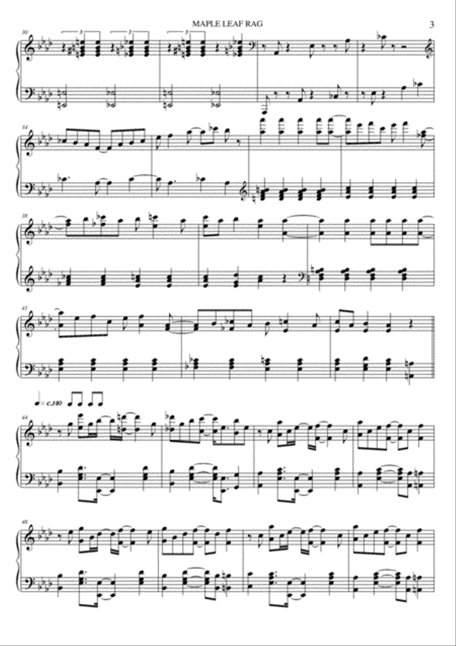 Maple leaf rag Piano Solo scores gallery preview page 3
